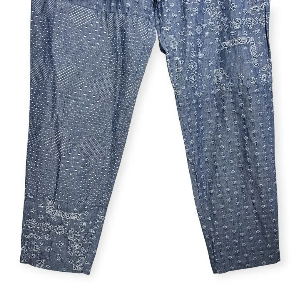Kith Japanese Patchwork Jacquard Stryker Pant SIZE XL Light Indigo 2022 NWOT